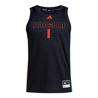 Maillot adidas #1 Miami Hurricanes Swingman pour hommes, noir