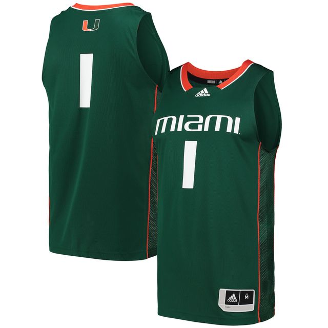 Maillot de basket-ball Swingman #1 Miami Hurricanes adidas vert pour hommes