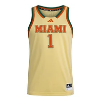 Maillot adidas #1 Miami Hurricanes Swingman pour homme, jaune