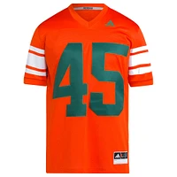 Men's adidas  #45 Orange Miami Hurricanes Football Icon Premier Jersey