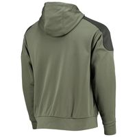 Men's adidas Olive Miami Hurricanes Military Appreciation Salute To Service AEROREADY Pullover Hoodie