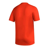 T-shirt d'avant-match adidas Miami Hurricanes AEROREADY orange pour homme