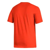 Men's adidas Orange Miami Hurricanes Locker Lines Baseball Fresh T-Shirt