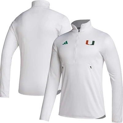 Haut demi-zip AEROREADY Sideline Miami Hurricanes 2023 pour homme adidas blanc