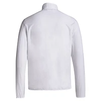Veste à demi-zip adidas Miami Hurricanes Coaches Sideline pour hommes, blanche