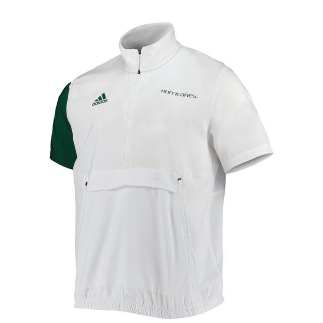 Veste à demi-zip adidas Miami Hurricanes M STM AEROREADY pour hommes, blanche