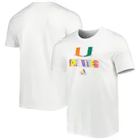 T-shirt adidas Miami Hurricanes Pride Fresh pour homme, blanc