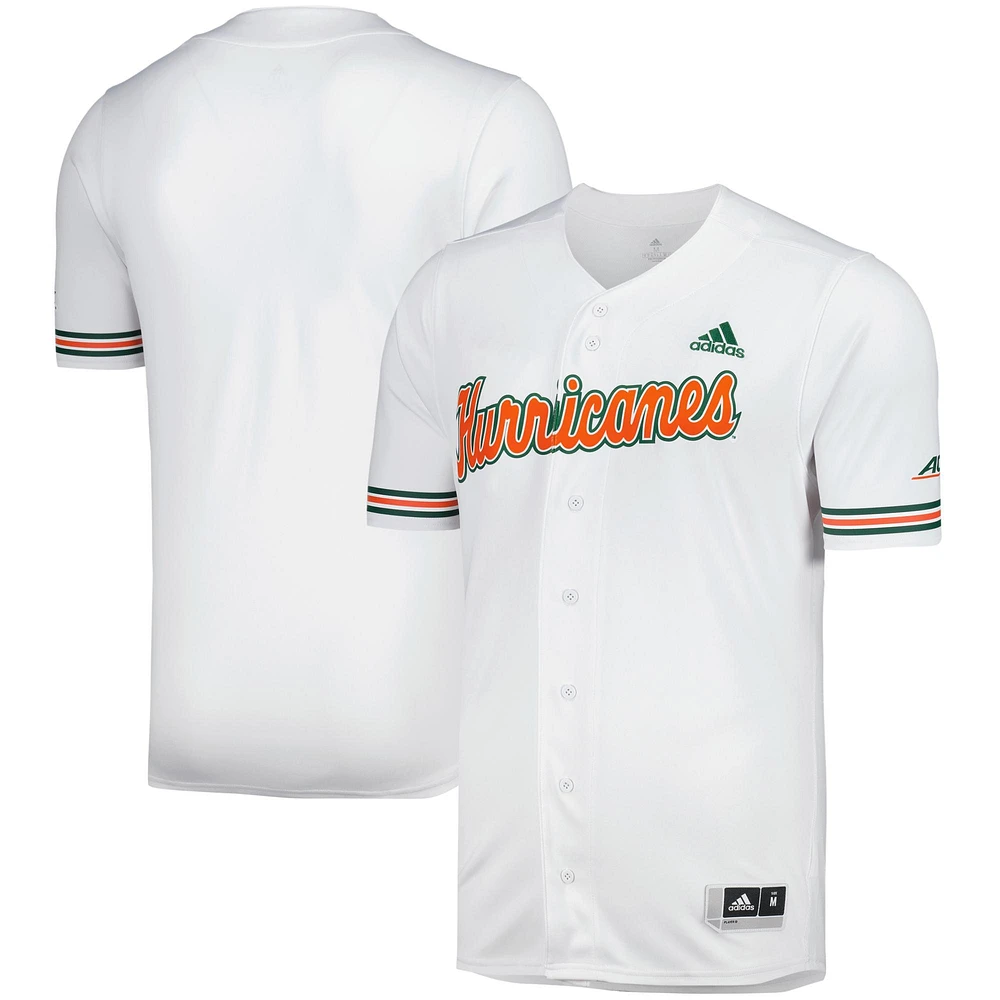 Maillot de baseball réplique des Hurricanes Miami adidas blanc pour hommes