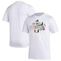 Men's adidas x Rich Mnisi Pride Collection White Miami Hurricanes Pregame AEROREADY T-Shirt