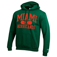 Sweat à capuche Champion Green Miami Hurricanes Arch Pill pour homme