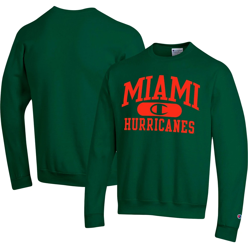 Men's Champion Green Miami Hurricanes Arch Pill Sweatshirt