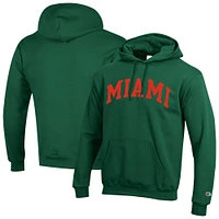 Sweat à capuche en polaire Basic Arch pour homme Champion Green Miami Hurricanes