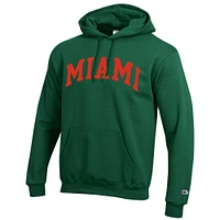Sweat à capuche en polaire Basic Arch pour homme Champion Green Miami Hurricanes