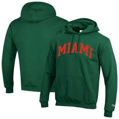 Sweat à capuche en polaire Basic Arch pour homme Champion Green Miami Hurricanes