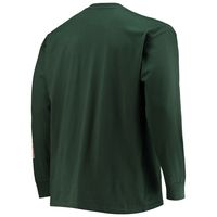 Men's Champion Green Miami Hurricanes Big & Tall 2-Hit Long Sleeve T-Shirt