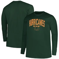 T-shirt vert à manches longues Champion pour hommes des Hurricanes de Miami Big & Tall Arch