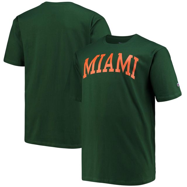 T-shirt à logo vert champion pour hommes Miami Hurricanes Tailles Big & Tall Arch Team