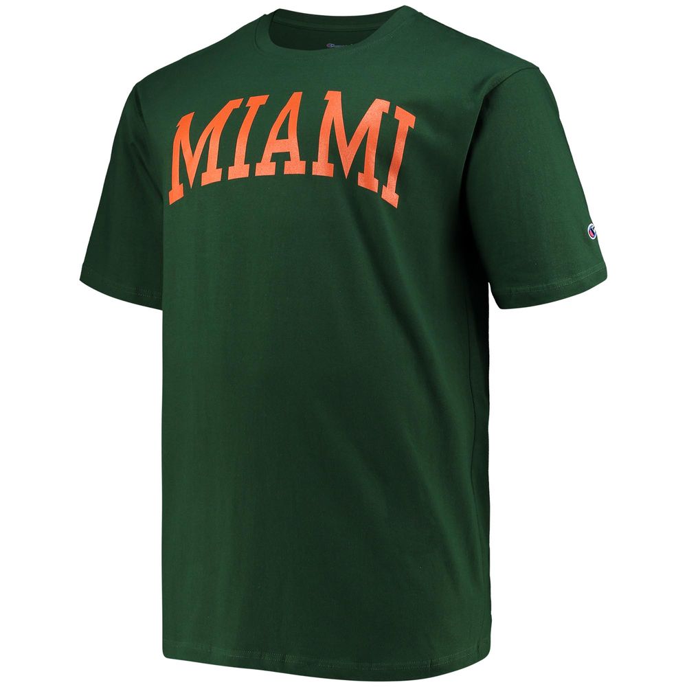 Men's Champion Green Miami Hurricanes Big & Tall Arch Team Logo T-Shirt