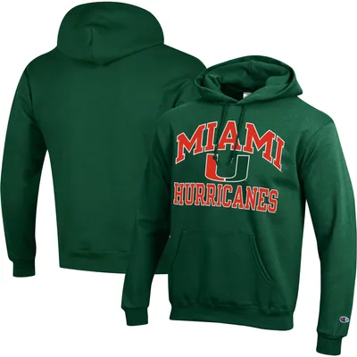 Miami Hurricanes Champion High Motor Pullover Hoodie - Green