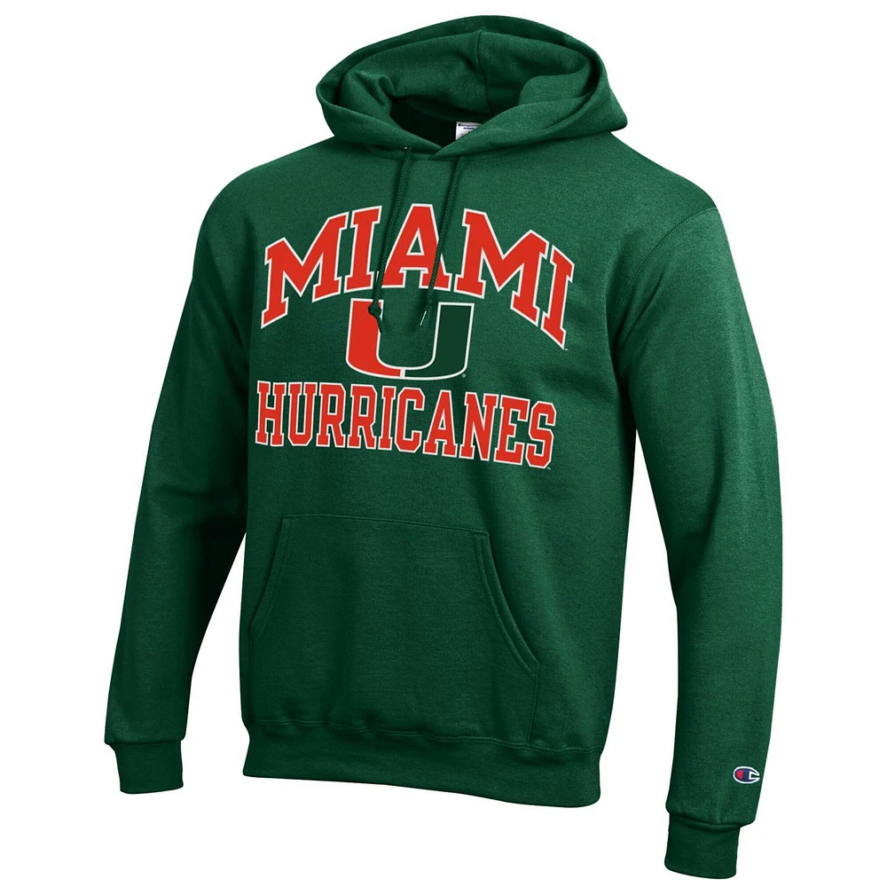 Men's Champion Miami Hurricanes High Motor Pullover Hoodie