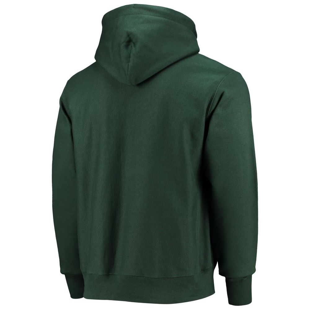 Men's Champion Green Miami Hurricanes Vault Logo Reverse Weave Pullover Hoodie