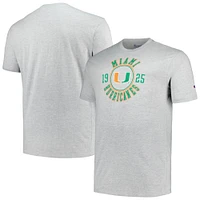 Men's Champion Heather Gray Miami Hurricanes Big & Tall Circle Logo T-Shirt