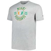 Men's Champion Heather Gray Miami Hurricanes Big & Tall Circle Logo T-Shirt