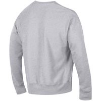 Men's Champion Heathered Gray Miami Hurricanes Big & Tall Reverse Weave Fleece Crewneck Pullover Sweatshirt