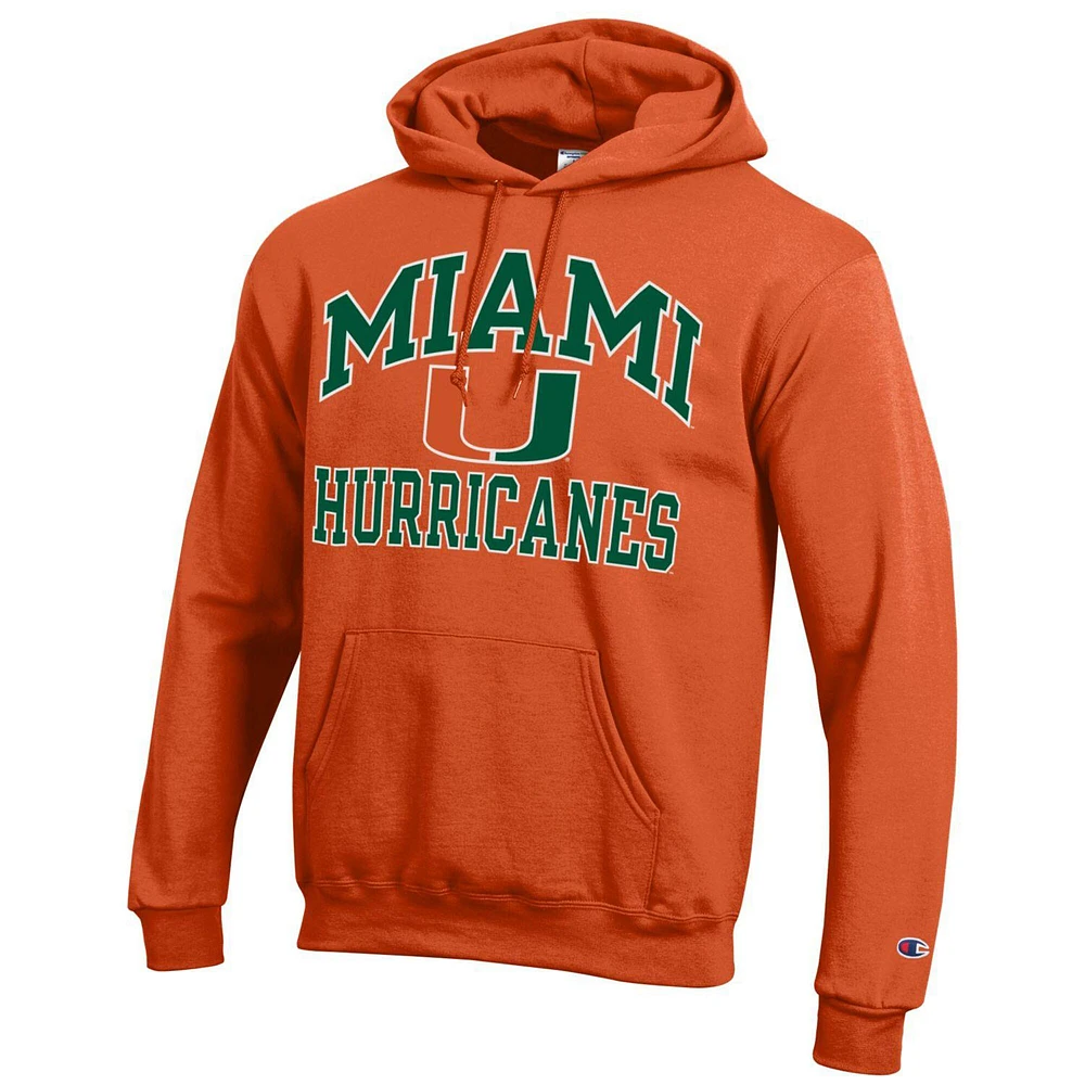 Sweat à capuche Champion Orange Miami Hurricanes High Motor pour homme