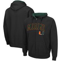 Men's Colosseum Miami Hurricanes Arch & Logo 3.0 Full-Zip Hoodie