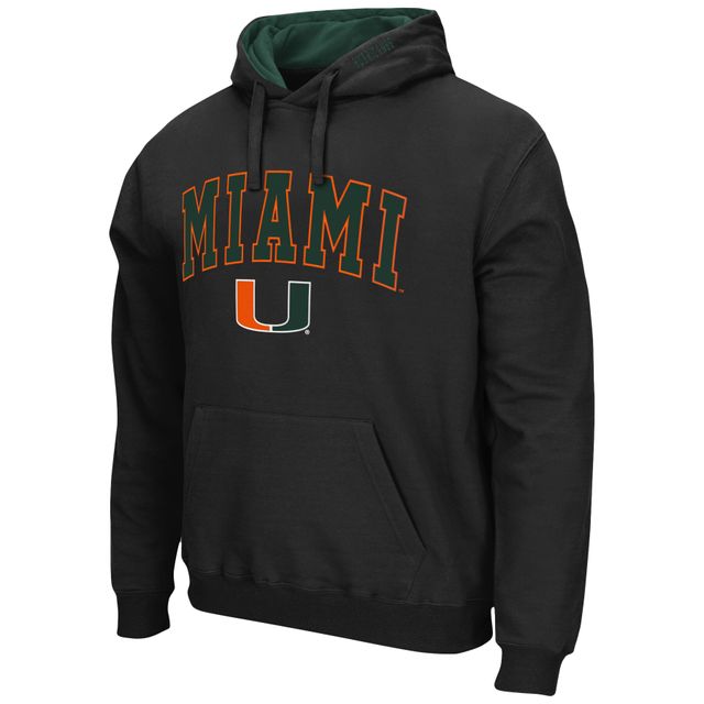 Chandail à capuchon Colosseum Miami Hurricanes Arch & Logo 3.0 noir pour hommes