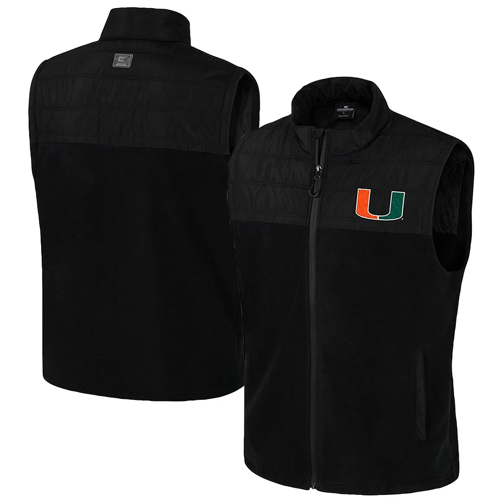 Men's Colosseum  Black Miami Hurricanes Block The Sun Full-Zip Vest