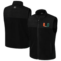 Men's Colosseum  Black Miami Hurricanes Block The Sun Full-Zip Vest