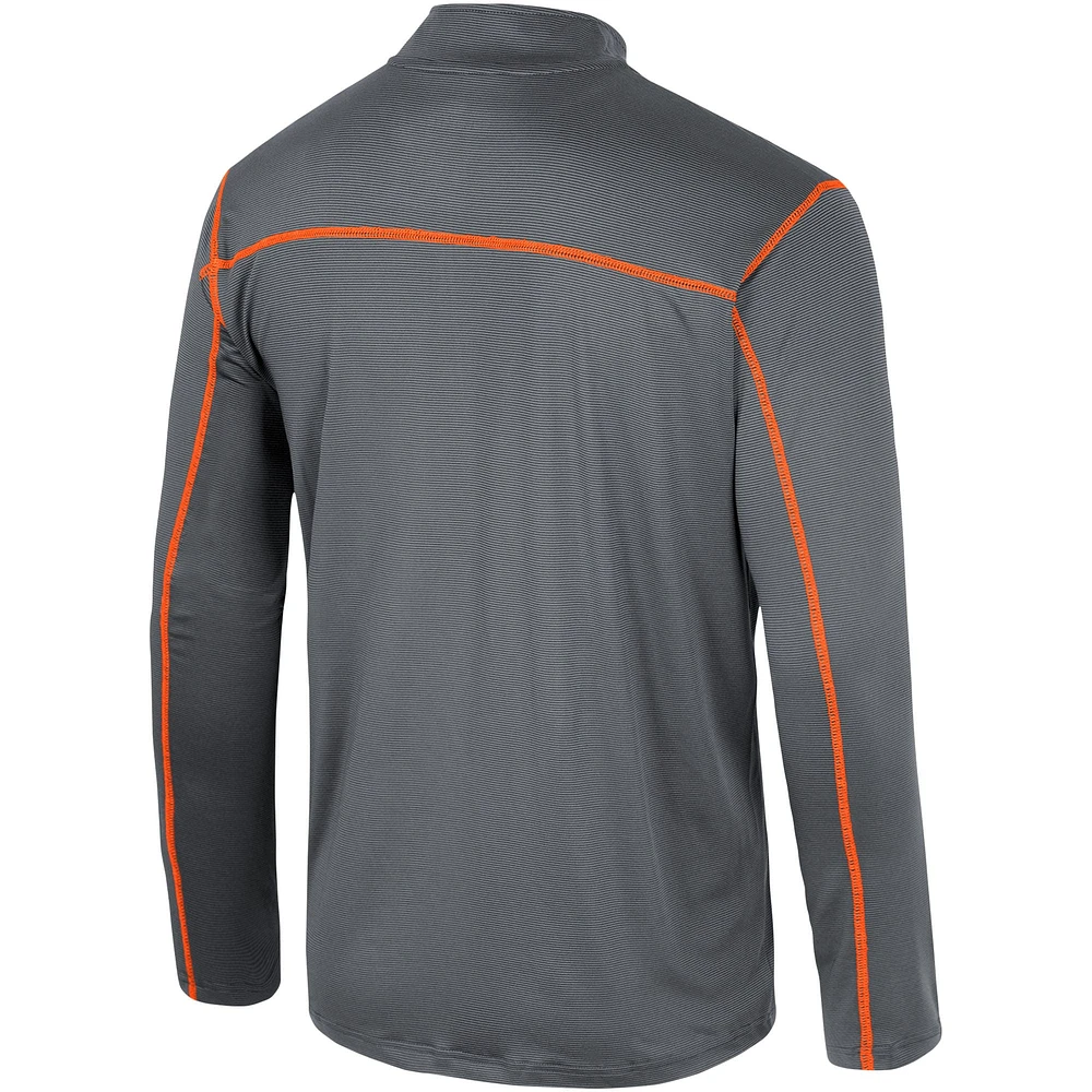 Men's Colosseum Black Miami Hurricanes Cameron Quarter-Zip Windshirt