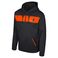 Men's Colosseum  Black Miami Hurricanes Quarter-Zip Hoodie