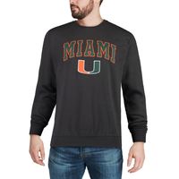 Men's Colosseum Charcoal Miami Hurricanes Arch & Logo Crew Neck Sweatshirt