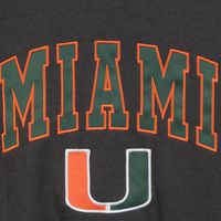 Men's Colosseum Charcoal Miami Hurricanes Arch & Logo Crew Neck Sweatshirt