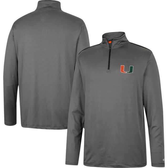 Coupe-vent à demi-glissière Colosseum Charcoal Miami Hurricanes pour homme