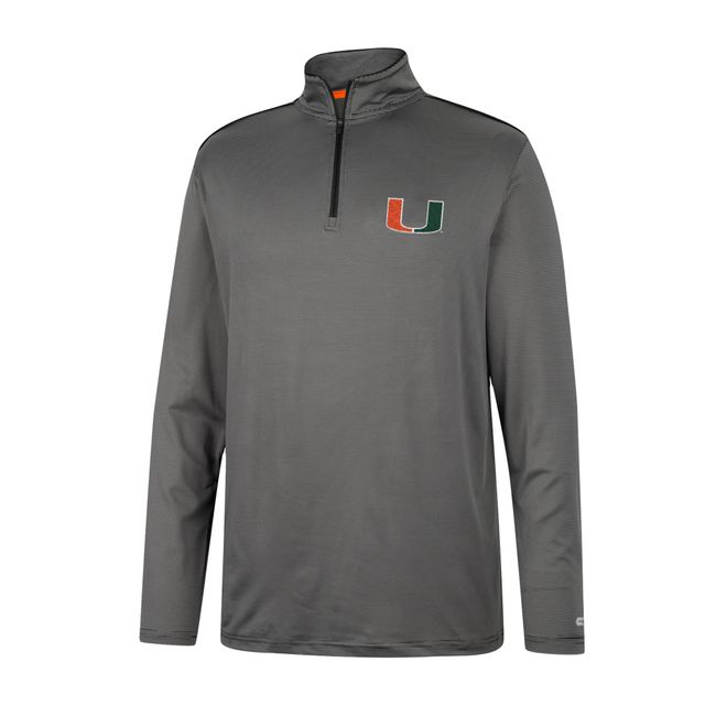 Coupe-vent à demi-glissière Colosseum Charcoal Miami Hurricanes pour homme