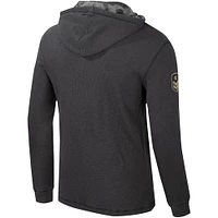 Men's Colosseum Charcoal Miami Hurricanes OHT Military Appreciation Henley Pullover Hoodie