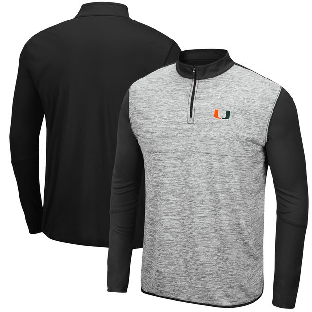 Veste Colosseum Gris/Noir Miami Hurricanes Prospect Space-Dye à fermeture éclair pour homme