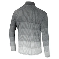 Men's Colosseum  Gray Miami Hurricanes AI Striped Mesh Quarter-Zip Raglan Windshirt