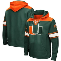 Men's Colosseum Green Miami Hurricanes 2.0 Lace-Up Pullover Hoodie