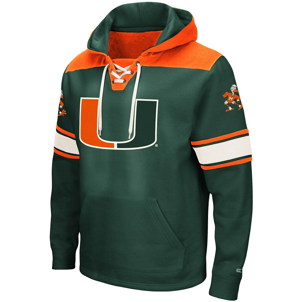 Sweat à capuche lacets vert Colosseum pour hommes, Miami Hurricanes 2.0