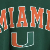 Men's Colosseum Green Miami Hurricanes Arch & Logo Crew Neck Sweatshirt