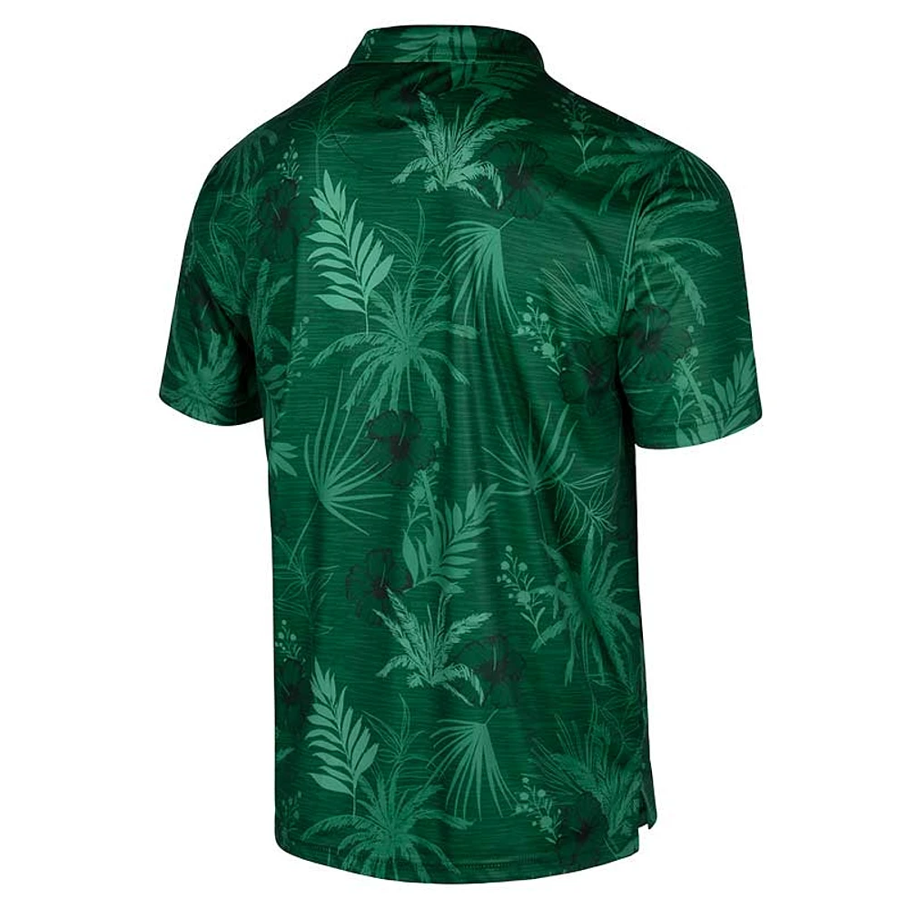 Men's Colosseum Green Miami Hurricanes Big & Tall Palms Polo