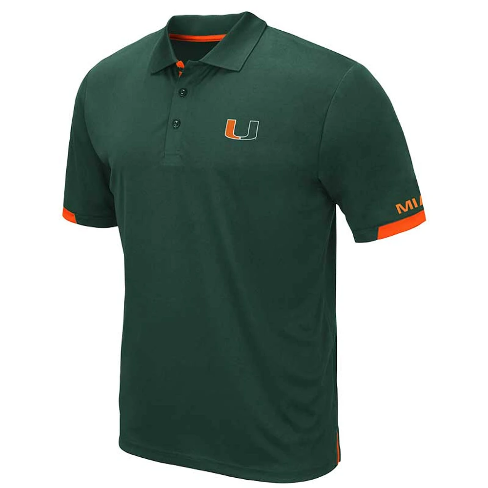 Men's Colosseum Green Miami Hurricanes Big & Tall Santry Polo