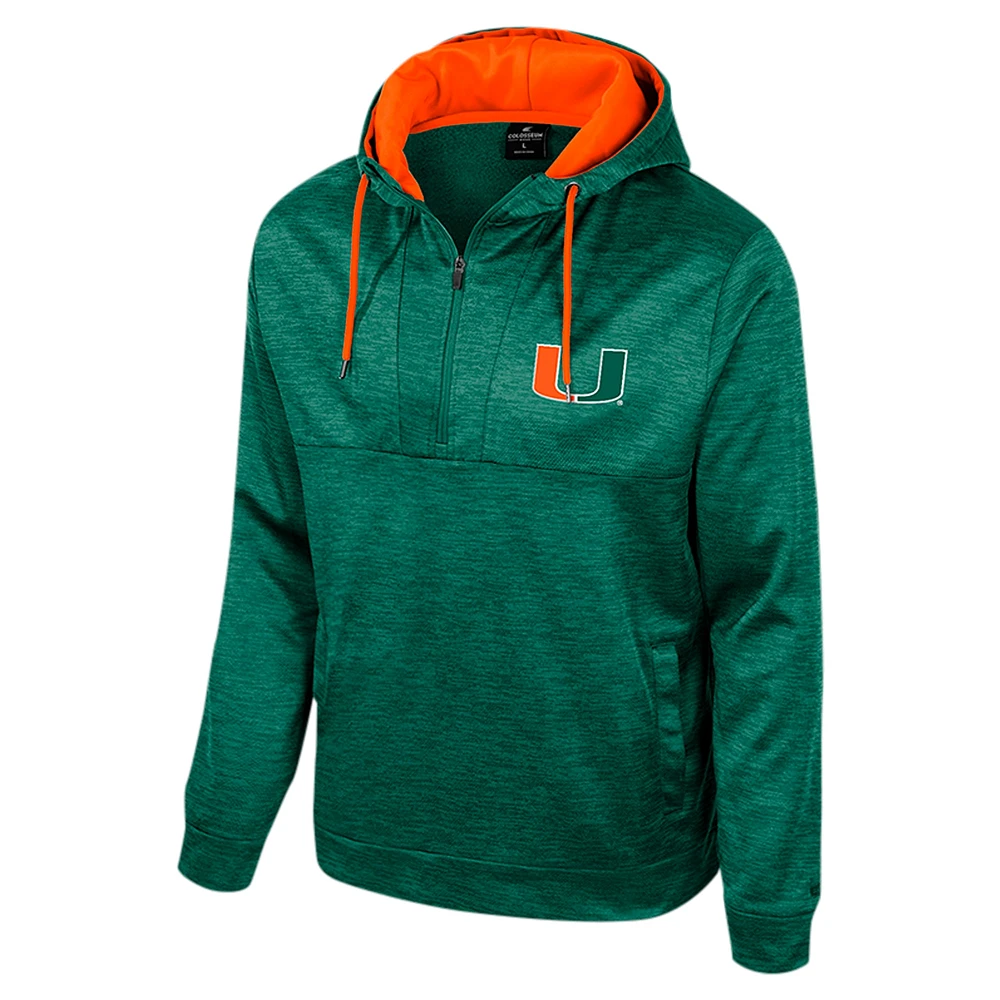 Sweat à capuche demi-zip Cypher Miami Hurricanes vert Colosseum pour homme