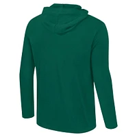 Men's Colosseum Green Miami Hurricanes Logo Lockup Active Blend Long Sleeve  T-Shirt Hoodie