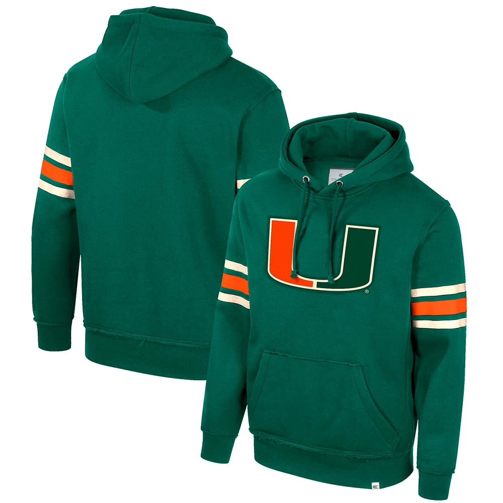 Pull à capuche vert Colosseum pour hommes, salutation des Hurricanes de Miami